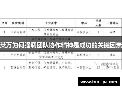 莱万为何强调团队协作精神是成功的关键因素